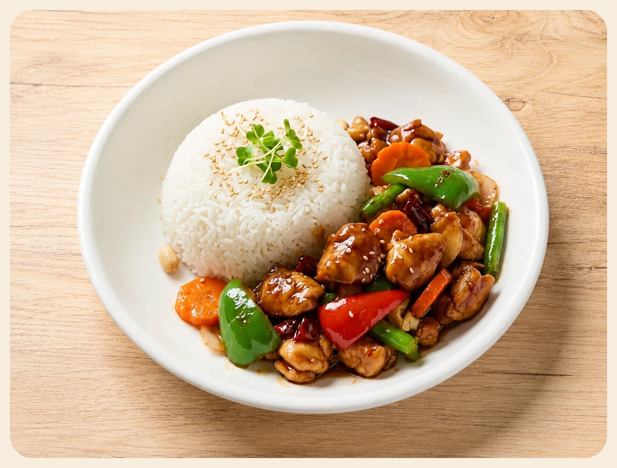 Chicken Kung Pao with Rice