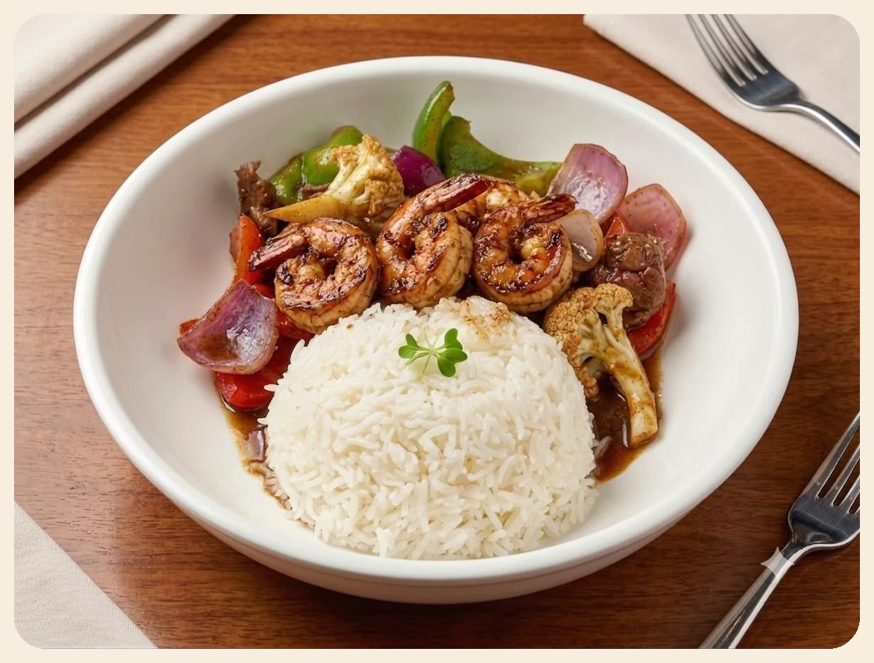 Spicy Prawns with Rice